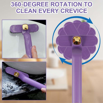 Petluno multifunctional rotating cleaning brush, 2 pieces of hole cleaning brushes, 360° hard bristle cleaning brush with cleaning clip for kitchen bathroom tiles door rails