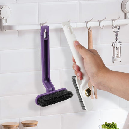 Petluno multifunctional rotating cleaning brush, 2 pieces of hole cleaning brushes, 360° hard bristle cleaning brush with cleaning clip for kitchen bathroom tiles door rails
