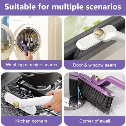Petluno multifunctional rotating cleaning brush, 2 pieces of hole cleaning brushes, 360° hard bristle cleaning brush with cleaning clip for kitchen bathroom tiles door rails