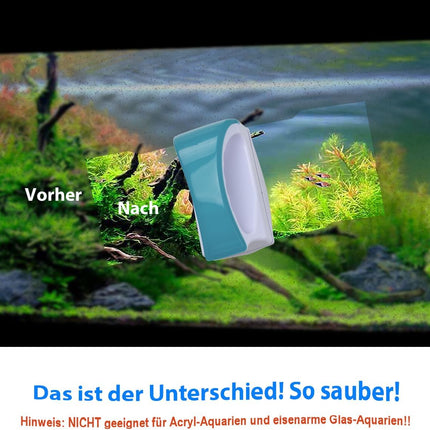 Petluno Magnetic Aquarium Glass Cleaner Fish Tank Glass Algae Scrapers, Floating Scrubber Cleaning Brush, Scratch-Free, Anti-Slip with Handle (M)  M: suggests fish tank (50-60cm)