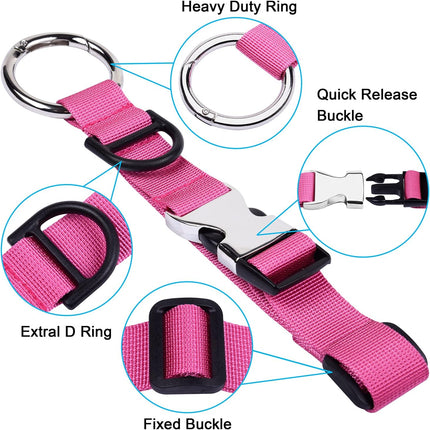Petluno Luggage for adding a bag, adjustable suitcase strap, luggage connector, Pink, One_size pink