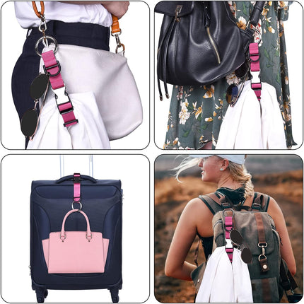 Petluno Luggage for adding a bag, adjustable suitcase strap, luggage connector, Pink, One_size pink