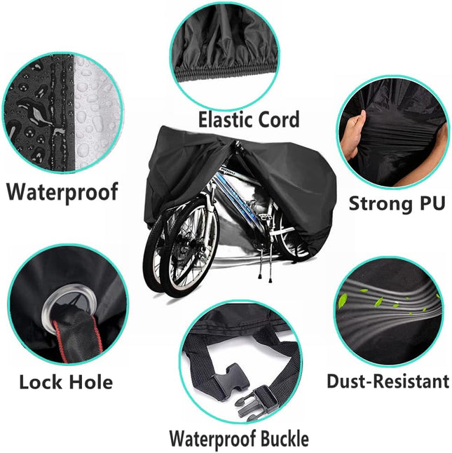 Bike covers for 2-3 e-bikes rain sun UV dustproof waterproof with lock hole mountain and road – product detail