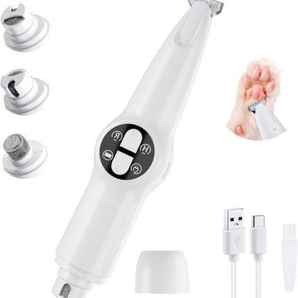 Petluno 2-in-1 Pet Grooming Trimmer with LED Light, Rechargeable Dog/Cat Hair Clipper, Grooming Tool, Electric Nail Grinder for Cats and Dogs, Pet Clipper Blades for Eyes, Ears