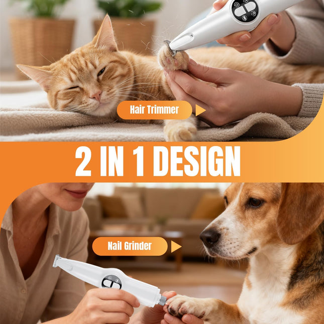 Petluno 2-in-1 Pet Grooming Trimmer with LED Light Rechargeable Dog/Cat Hair Clipper Grooming – product detail