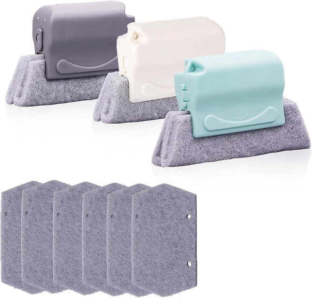 Cleaning brush with slot 3 cleaning brushes and 6 replacement pads kitchen cleaning set for