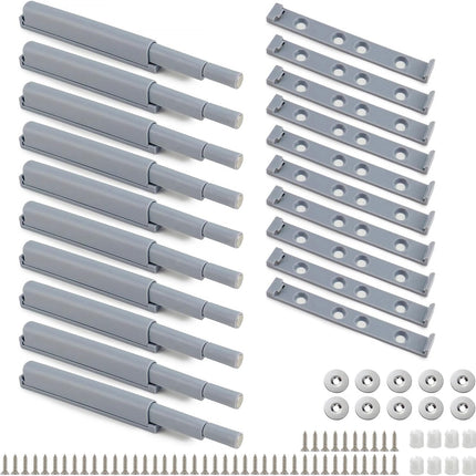 Petluno® Pack of 10 push-to-open door openers, soft close door dampers for kitchen cabinet doors