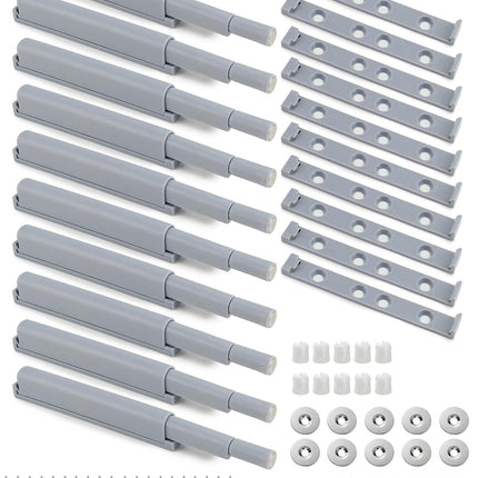 Petluno® Pack of 10 push-to-open door openers, soft close door dampers for kitchen cabinet doors