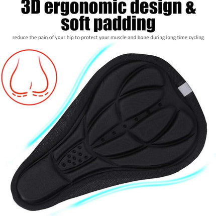 Petluno Bike Seat Cushion Cover, PE Foam Comfortable Breathable Bicycle Saddle Water & Dust Resistant Covers Fits Spin, Exercise Bike, Outdoor or Indoor Cycling