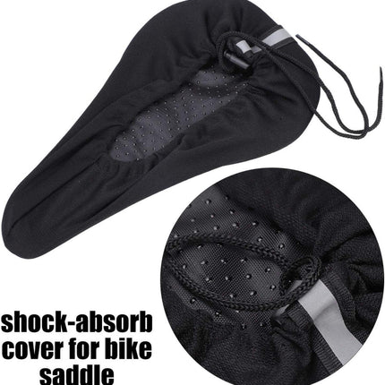 Petluno Bike Seat Cushion Cover, PE Foam Comfortable Breathable Bicycle Saddle Water & Dust Resistant Covers Fits Spin, Exercise Bike, Outdoor or Indoor Cycling