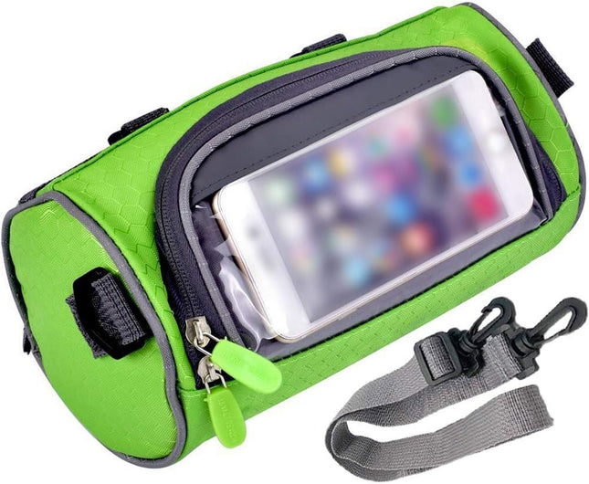 Waterproof Bicycle Handlebar Bag with Transparent Pouch and Adjustable Strap High-Capacity Cycling Front