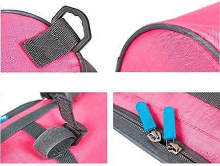 Waterproof Bicycle Handlebar Bag with Transparent Pouch and Adjustable Strap High-Capacity Cycling Front Pack #2 Pink