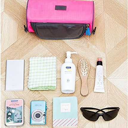 Waterproof Bicycle Handlebar Bag with Transparent Pouch and Adjustable Strap High-Capacity Cycling Front Pack #2 Pink