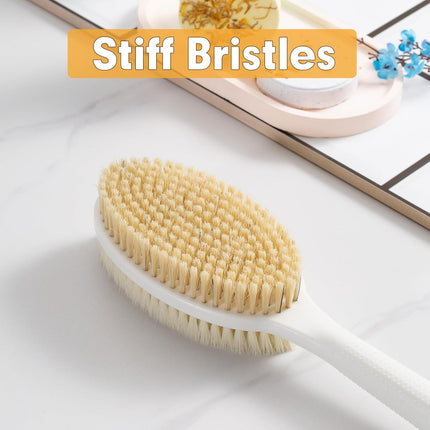Hand Held for Dry Brushing, Dry Brush for Lymphatic Drainage, Exfoliating Skin Brush with Soft and Stiff Bristles, 2-Pack Replacement Head for 19" Back Scrubber(Handle not Included).