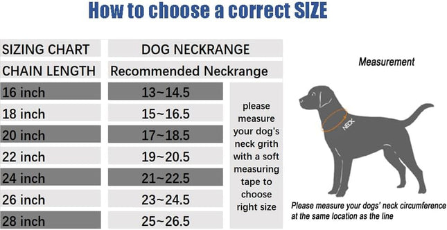 Chain Dog Training Choke Collar 304 Stainless Steel Total Length 20 in 2.5 mm – product detail