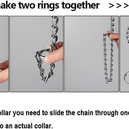 Chain Dog Training Choke Collar, 304 Stainless Steel, Total Length 20 in, 2.5 mm