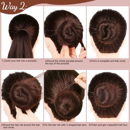 Hair Accessories Set: 20PCS Mesh Hair Nets Invisible and 40PCS U Shaped Hair Pins for Women, Girls, Ballet Bun Maker & Dance (Hair Nets- 20 inch(50cm), Hair Pins- 2.4 inch(6cm)), Brown