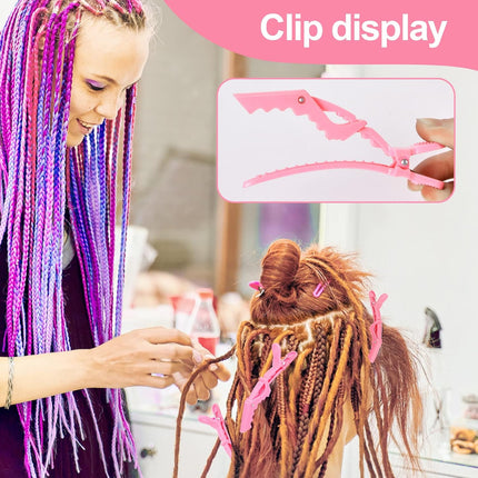 Crochet Hooks for Hair with 2pcs Crochet Needle, 1pcs Edge Brush, 1pcs Bristle Hair Brush, 1pcs Rat Tail Comb, 3pcs Gator Clips Crochet Needle for Passion Twist Crochet Hair Extensions