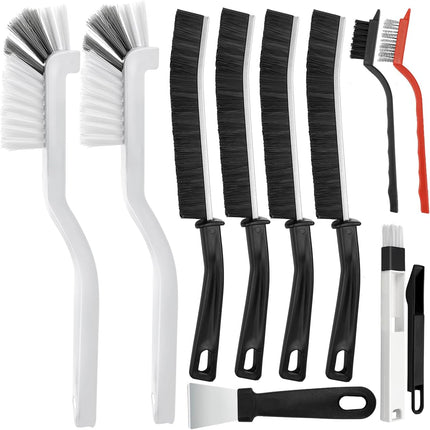 10Pcs Cleaning Brushes Set, Hard Bristle Crevice Cleaning Brush, Multifunctional Gap Cleaning Brush, Small Corner & Windows Brush, Cleaning Supplies for Groove Window Tracks Bathroom Kitchen