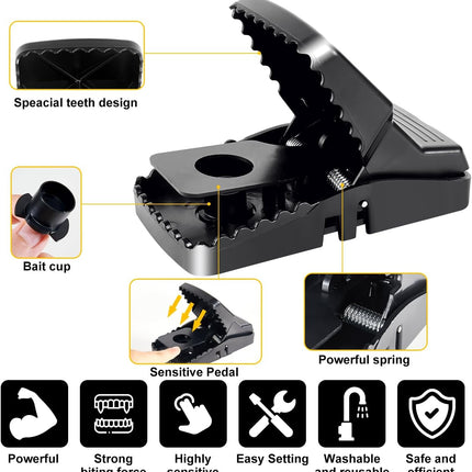 8 Packs Large Mouse Traps, High Sensitivity Rat Snap Best Mouse Traps That Work, Safe Effective Anti Rat Mice Trap Indoor Outdoor, Powerful Rodent Catcher, Easy Clean and Quick Kill Mouse