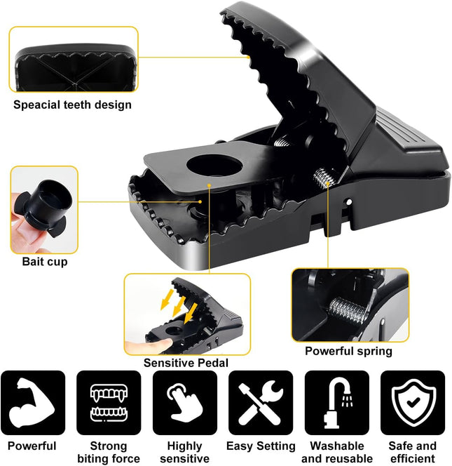 8 Packs Large Mouse Traps High Sensitivity Rat Snap Best Mouse Traps That Work Safe – product detail
