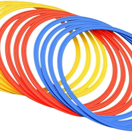 Speed and Agility Training Rings,  12Pcs 12" Multifunction Ring Toss Game Rings, Speed Agility Tennis Soccer Basketball Aid for Hurdles Exercise Fitness Workouts Obstacle Course Challenges