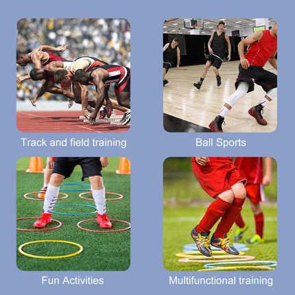 Speed and Agility Training Rings,  12Pcs 12" Multifunction Ring Toss Game Rings, Speed Agility Tennis Soccer Basketball Aid for Hurdles Exercise Fitness Workouts Obstacle Course Challenges