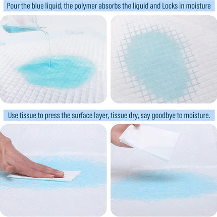 40 Pack Disposable Changing Pads,  Portable Diaper Change Pad for Baby, Super Absorbent Leak-Proof Incontinence Bed Table Pee Mat for Travel and Home (40, Blue, L)