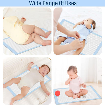40 Pack Disposable Changing Pads,  Portable Diaper Change Pad for Baby, Super Absorbent Leak-Proof Incontinence Bed Table Pee Mat for Travel and Home (40, Blue, L)