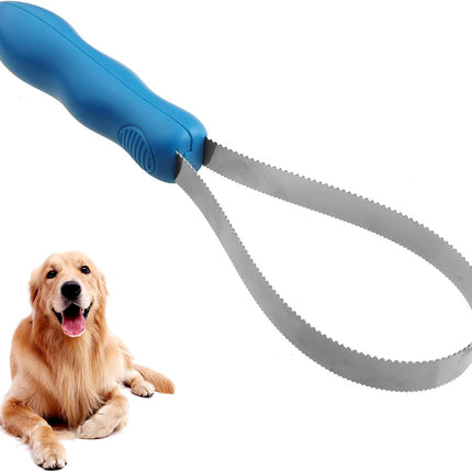 Dual-Sided Grooming Blade for Dogs - Shedding Brush with Stainless Steel Blades for Short and Long Hair Coats