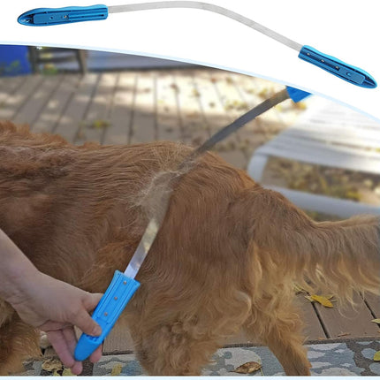Dual-Sided Grooming Blade for Dogs - Shedding Brush with Stainless Steel Blades for Short and Long Hair Coats