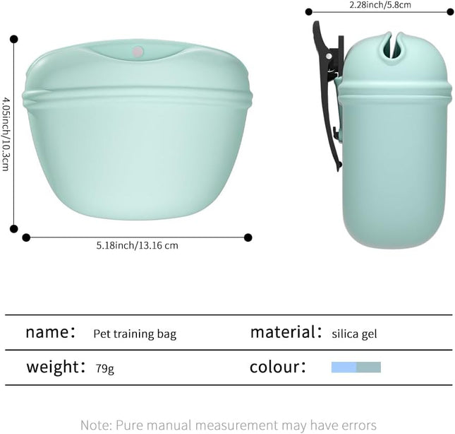 2 Pcs Silicone Dog Treat Pouch Portable Dog Training Pouch for Treats with Magnetic Closure – product detail