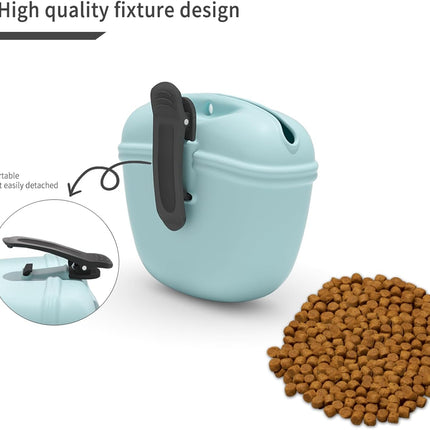 2 Pcs Silicone Dog Treat Pouch,Portable Dog Training Pouch for Treats with Magnetic Closure and Clip,Snacks and Treats to Take Along With Your Dog When Walking(Sky Blue + Light Green)