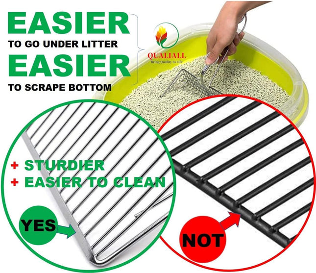 Metal Cat Litter Scoop Fast and Clean Clumping Kitty Litter Scooper with Holder Flat Ledging – product detail