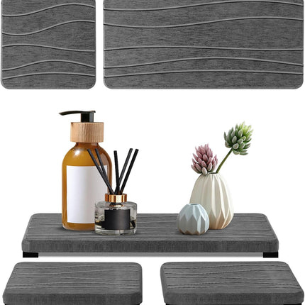 3PCS Water Absorbing Stone Tray, Fast Drying Stone Sink Tray, Stones Soap Trays, Water Absorbent Diatomite Trays, Diatomite Coasters for Kitchen Sink Bathroom Counter, Hand Soap Dish & Holders