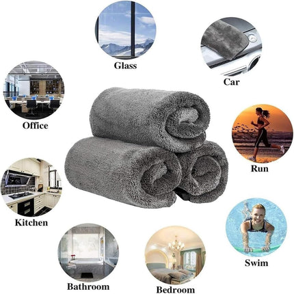 Shiny Wipes Cleaning Cloths for Shower, Bath XXL Drying Towel, Streak Free & Ultra Absorbent Microfiber Towels, Escape The Bathroom Cars Limescale Struggle (3Pcs)