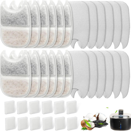 12 Pack Pet Water Fountain Filter Replacement for FEELNEEDY135 fl oz/4L Wilreless Cat Water Fountain, Model YPD-C004S & YPD-C004P