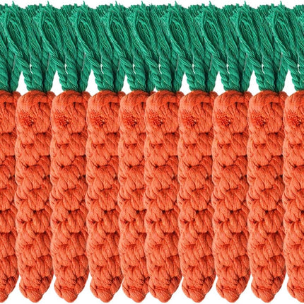 12 PCS Carrot Dog Rope Toys for Dogs, Durable Chew Toys for Aggressive Chewers, Entertainment & Interaction, Teeth Cleaning and Chewing, All-Cotton