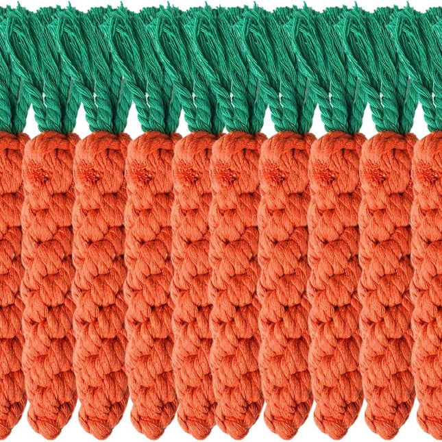 12 PCS Carrot Dog Rope Toys for Dogs, Durable Chew Toys for Aggressive Chewers, Entertainment & Interaction, Teeth Cleaning and Chewing, All-Cotton