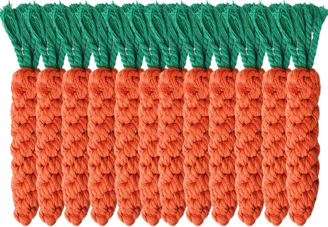 12 PCS Carrot Dog Rope Toys for Dogs Durable Chew Toys for Aggressive Chewers Entertainment & Interaction