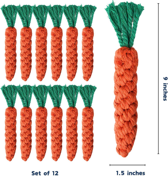 12 PCS Carrot Dog Rope Toys for Dogs Durable Chew Toys for Aggressive Chewers Entertainment & Interaction – product detail