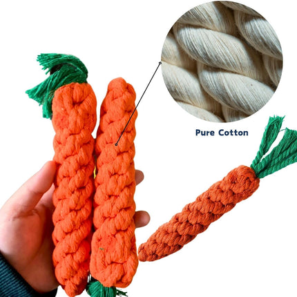 12 PCS Carrot Dog Rope Toys for Dogs, Durable Chew Toys for Aggressive Chewers, Entertainment & Interaction, Teeth Cleaning and Chewing, All-Cotton