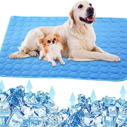 Pet Cooling Mat for Dogs, Pet Dog Self Cooling Pad, Ice Silk Self Cooling Mat Sleep Pad Foldable and Washable Summer Cool Mat Blanket for Cats, Kennels, Crates and Beds (Medium(23.6"*19.7"))