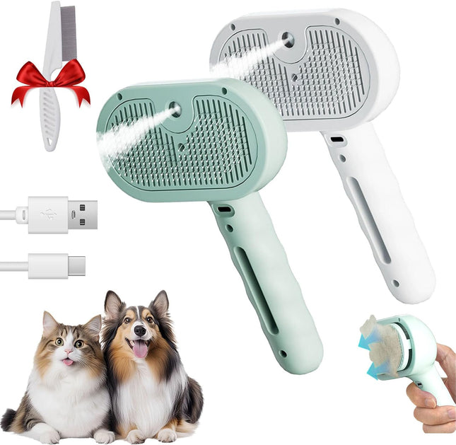 Kivori Pet Grooming Brush Kivori All in One Pet Grooming Brush 3-in-1 Pet Water Steam Spray Grooming Comb