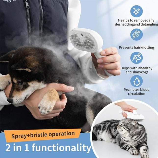 Kivori Pet Grooming Brush Kivori All in One Pet Grooming Brush 3-in-1 Pet Water Steam Spray Grooming Comb – product detail