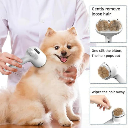Kivori Pet Grooming Brush, Kivori All in One Pet Grooming Brush, 3-in-1 Pet Water Steam Spray Grooming Comb for Cats and Dogs (2pcs-a)