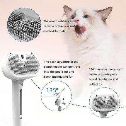 Kivori Pet Grooming Brush, Kivori All in One Pet Grooming Brush, 3-in-1 Pet Water Steam Spray Grooming Comb for Cats and Dogs (2pcs-a)