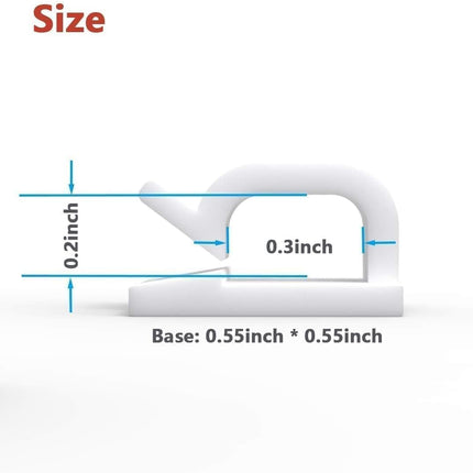 Cable Clips 40pcs with Strong Adhesive Tapes,Wire Holder Organizer Cord Management for Car, Office and Home (White- CC04(40PCS)-Upgraded)