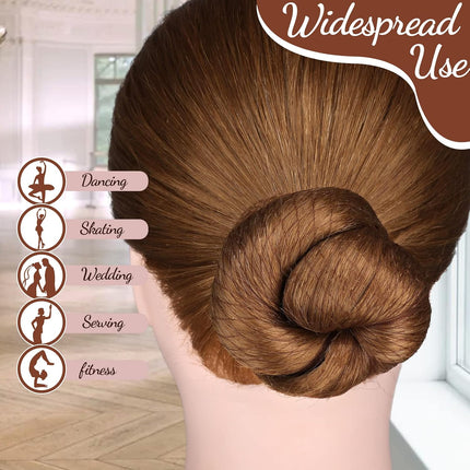 Hair Accessories Set: 20PCS Mesh Hair Nets Invisible and 40PCS U Shaped Hair Pins for Women, Girls, Ballet Bun Maker & Dance (Hair Nets- 20 inch(50cm), Hair Pins- 2.4 inch(6cm)), Brown