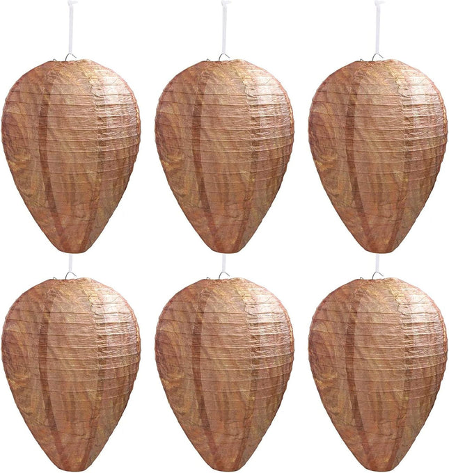 6 Pack Wasp Nest Decoy Safe Hanging Wasp Deterrent for Hornets Yellow Jackets V1259-DP01-A-2012
